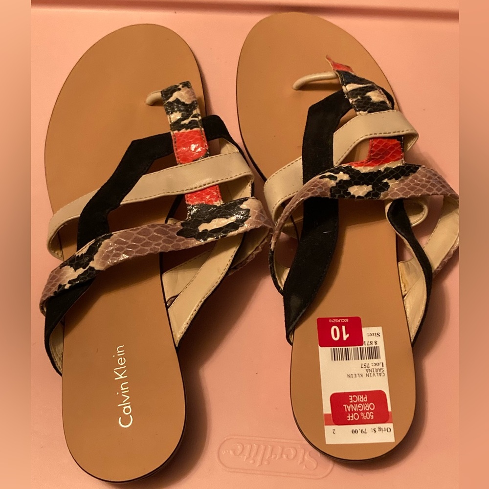 Calvin Klein brand new size 10 sandals never been worn